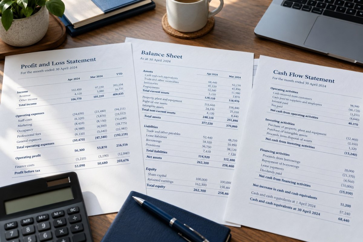 Monthly financial statements